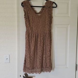 Tan lace dress